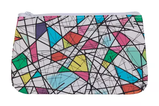 Косметичка на молнии цвет белый/разноцветный