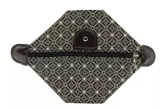 Косметичка на молнии цвет черный/белый