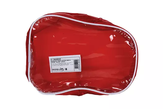 Косметичка на молнии красная/прозрачная спереди