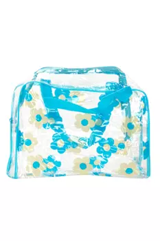 Косметичка ПВХ, отдел на молнии, 2 ручки, цвет синий