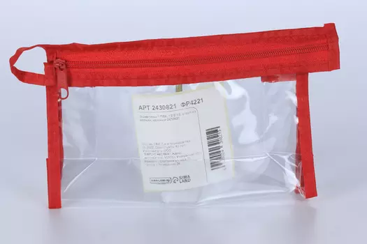 Косметичка ПВХ, отдел на молнии, цвет красный 2