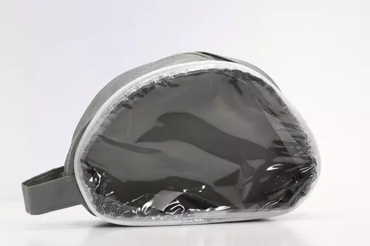 Косметичка ПВХ, отдел на молнии, с ручкой, цвет серый