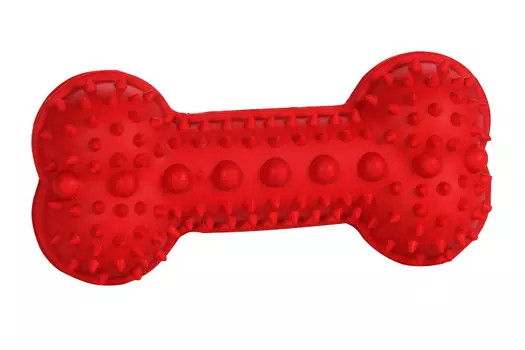 Косточка Чистый котик д/собак под лакомства 18 см красный