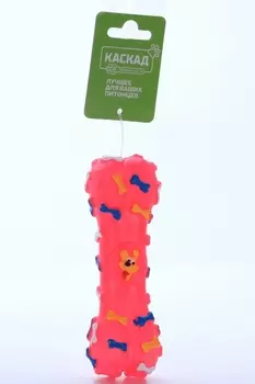 Косточка с рисунком резиновая 16см