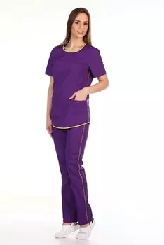 Костюм Альба-С медицинский женский фиолетовый/лимонный р 46