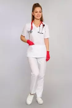 Костюм Doctor Big женский медицинский хирургический женский белый р 42