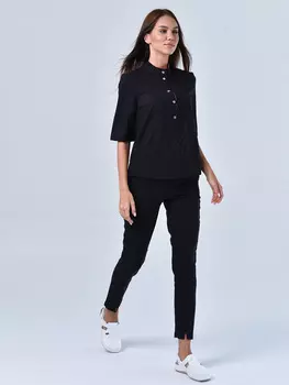 Костюм Mariita медицинский женский с блузой на кнопках черный