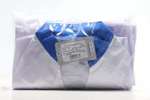 Костюм медицинский ИридаМед м-126 белый/синий джинс р 46