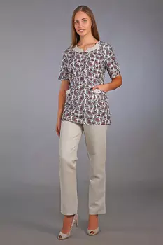 Костюм медицинский ИридаМед м-160 огурцы/бордо р 50