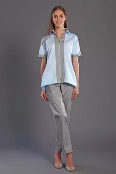 Костюм медицинский ИридаМед м-175 серый/светло-голубой р 50