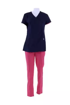 Костюм медицинский ИридаМед м-185А черничный/ярко-коралловый р 48