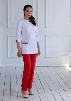 Костюм MiTa медицинский белый/красный р 42