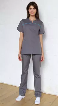 Костюм PROLANA хирург Вита с кантом р 46 бирюзовый/серый №73