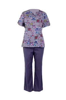 Костюм PROLANA медицинский р 50 серый с рисунком