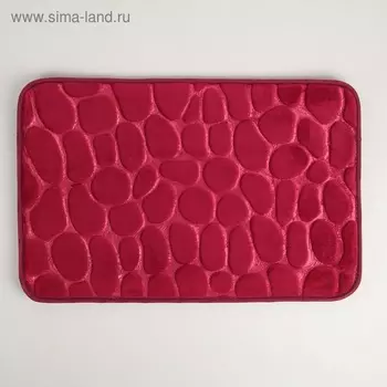 Коврик Доляна Галька 40х60 см цвет бордовый