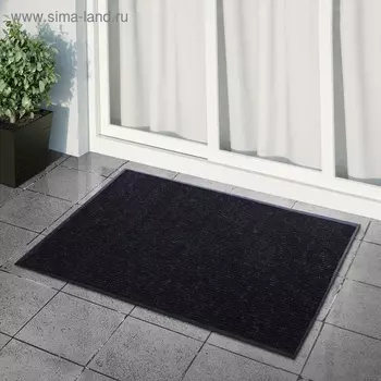 Коврик придверный влаговпитывающий ребристый Стандарт 90х120 см цвет черный