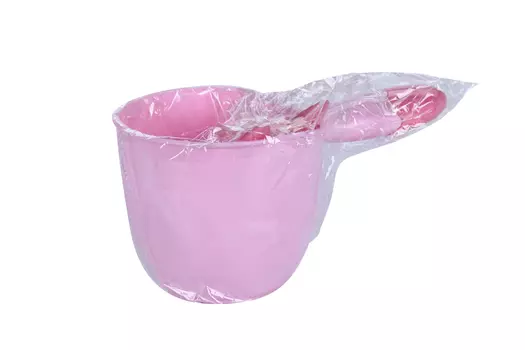 Ковш д/купания Зайка 500 мл цвет розовый