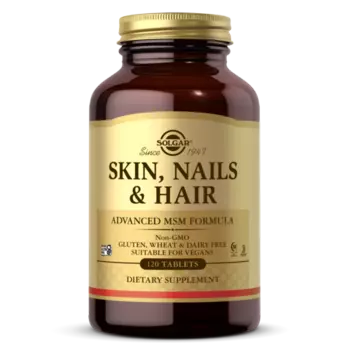 Кожа ногти волосы, 1 397 мг, 120 шт, таблетки Солгар