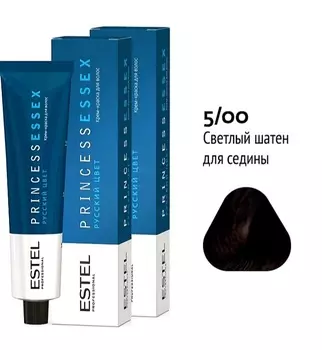 Краска для волос Estel Princess Essex 5/00 Светлый шатен для седины 60мл.