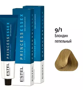 Краска для волос Estel Princess Essex 9/1 Блондин пепельный 60мл.