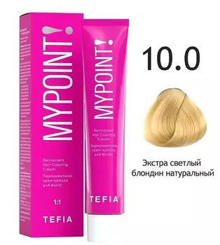 Краска для волос Tefia Перманентная крем-краска для волос 10.0 экстра светлый блондин натуральный 60мл.