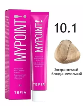 Краска для волос Tefia Перманентная крем-краска для волос 10.1 экстра светлый блондин пепельный 60мл.