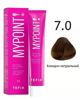Краска для волос Tefia Перманентная крем-краска для волос 7.0 блондин натуральный 60мл.