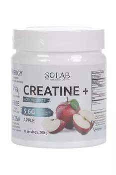 Креатин моногидрат Solab Яблоко 30 порций, 200 г, банка