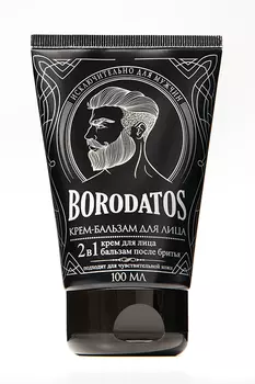 Крем-бальзам BORODATOS 2 в 1 д/чувствительной кожи лица после бритья, 100 мл