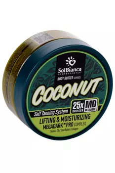 Крем-баттер Solbianca с эффектом автозагара Кокос 25х BRONZER д/тела, 150 мл