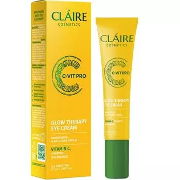 Крем CLAIRE Cosmetics Glow therapy c-vit pro д/кожи вокруг глаз, 15 мл