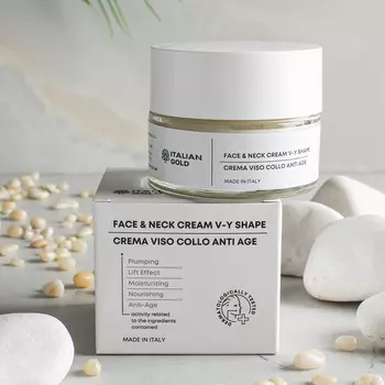 Крем для лица, шеи и декольте с пептидами и гиалуроновой кислотой, Italian Gold, 50 мл