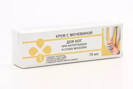Крем Для ног с мочевиной при натоптышах/сухих мазолях, 75 мл