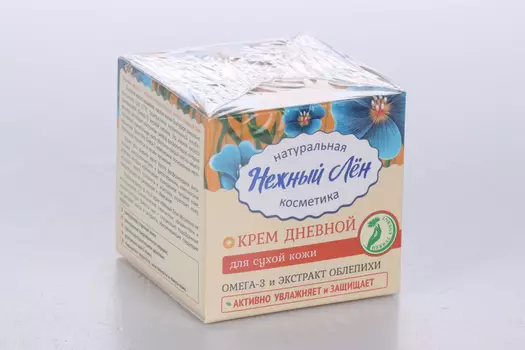 Крем дневной д/лица Нежный лен увлажняющий омега-3 и экстрат облепихи д/сухой кожи, 50 мл