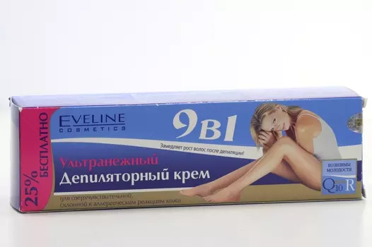 Крем EVELINE 9 в 1 Bio depil д/депиляции д/чувствительной кожи ультранежный, 125 мл