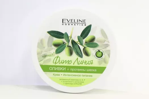 Крем EVELINE фито линия оливки/протеины шелка интенсивное питание, 210 мл