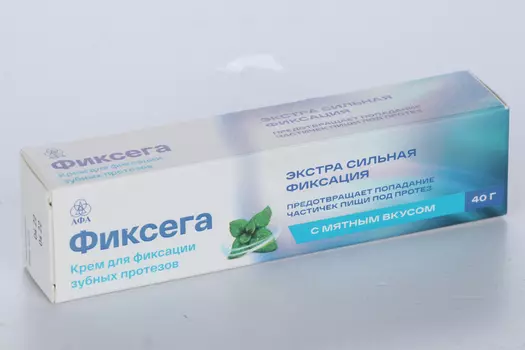 Крем Фиксега д/фиксации зубных протезов экстра сильная фиксация мятный, 40 г