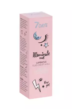 Крем-флюид д/лица 7DAYS сияющий ILLUMINATE ME ROSE GIRL 4в 1, 50 мл
