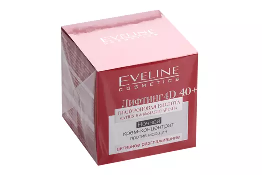 Крем-концентрат EVELINE Лифтинг 4D 40+ д/лица ночной против морщин, 50 мл