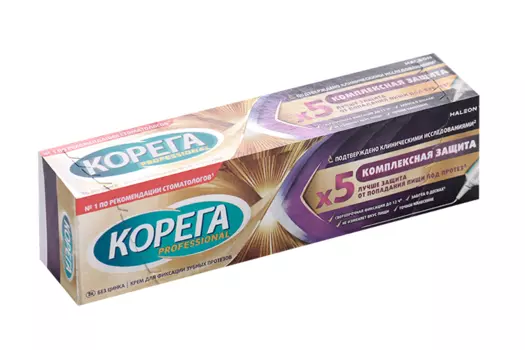 Крем Корега Professional Комплексная защита д/фиксации зубных протезов, 40 г