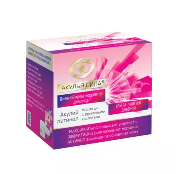 Крем-корректор Акулий ретинол Масло ши с фруктов кислотами дневной д/лица разглаживающ морщины, 50 мл