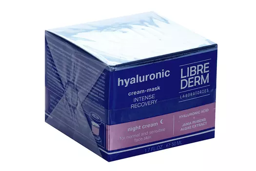 Крем-маска Либридерм Гиалуроновый Интенсивн восстановл ночн д/норм и чувствит кожи, 50 мл