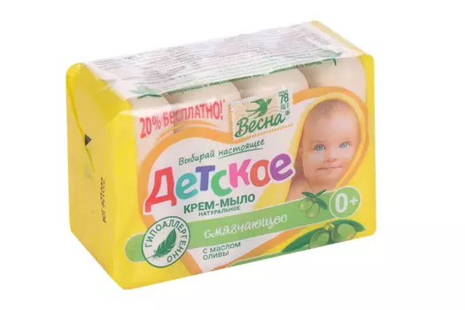 Крем-мыло Весна Детское с маслом оливы, 75 г, 4 шт