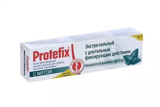 Крем Протефикс д/фиксации зубных протезов прополис, 47 г, мята