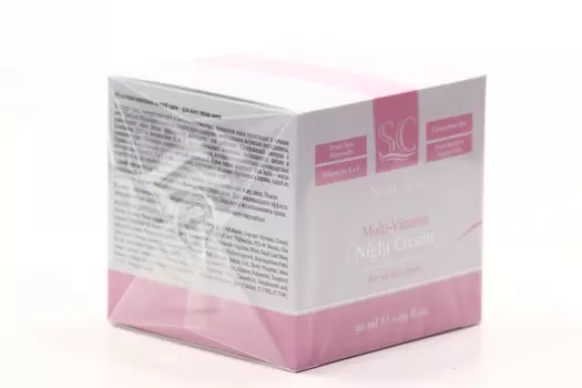 Крем SeaCare д/лица омолаживающий ночной витамины А Е коэнзим Q10 минералы мертвого моря, 50 мл