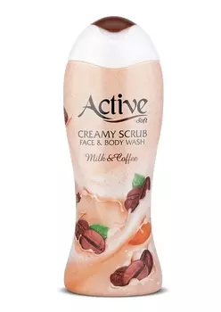 Крем-скраб Active кремовый Кофе с молоком д/душа, 400 мл