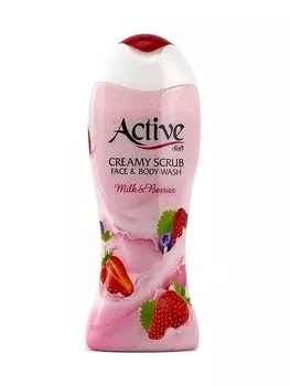 Крем-скраб д/душа ACTIVE кремовый Клубника со сливками, 400 мл