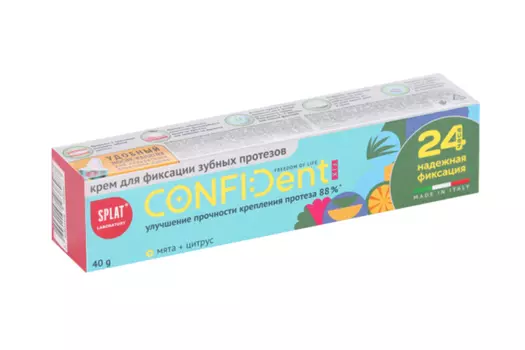 Крем SPLAT Confident Fix мята и цитрус д/протезов, 40 г