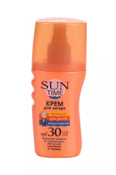 Крем Sun Time Нежный водостойкий SPF 30 дет д/загара, 150 мл