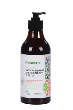 Крем SYNERGETIC натур Карамельное яблоко/ваниль д/рук/тела, 380 мл